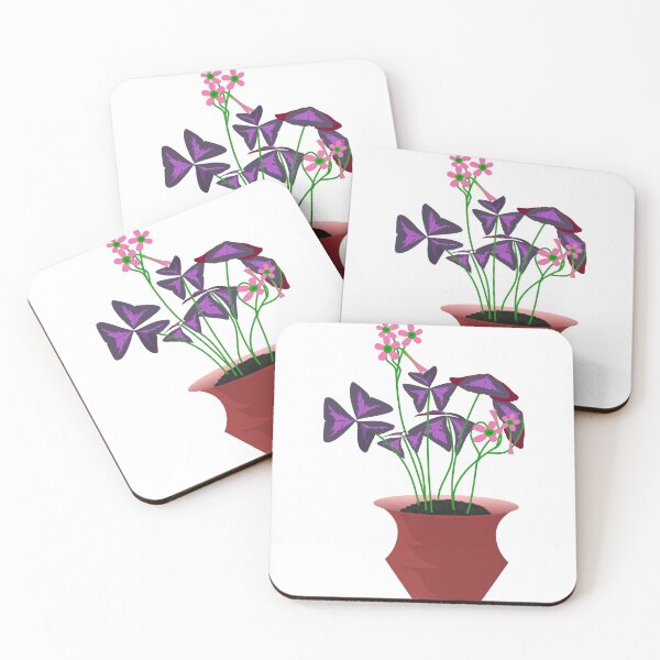 Item preview, oxalis flower on red pot designed and sold by astriebatik.