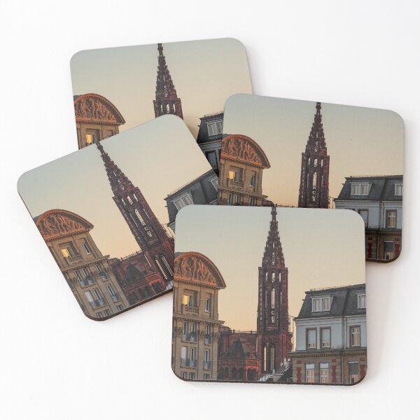 Item preview, Strasbourg cathedral ion sunset colors at the evening , France designed and sold by Alexander Sorokopud.