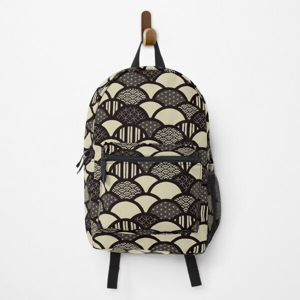 Item preview, Monochrome Japanese geometric waves pattern designed and sold by Elemesca.