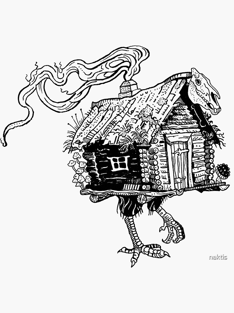 Thumbnail 3 of 3, Sticker, Baba Yaga's hut designed and sold by naktis.