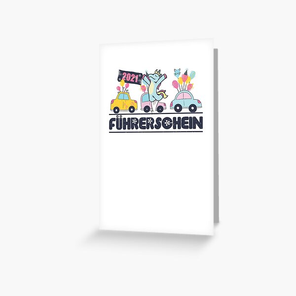 Licencia de conducir aprobada regalo 2021 conductor novato unicornio Tarjetas de felicitación
