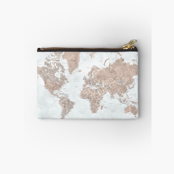 Item preview, Calista watercolor detailed world map designed and sold by blursbyai.