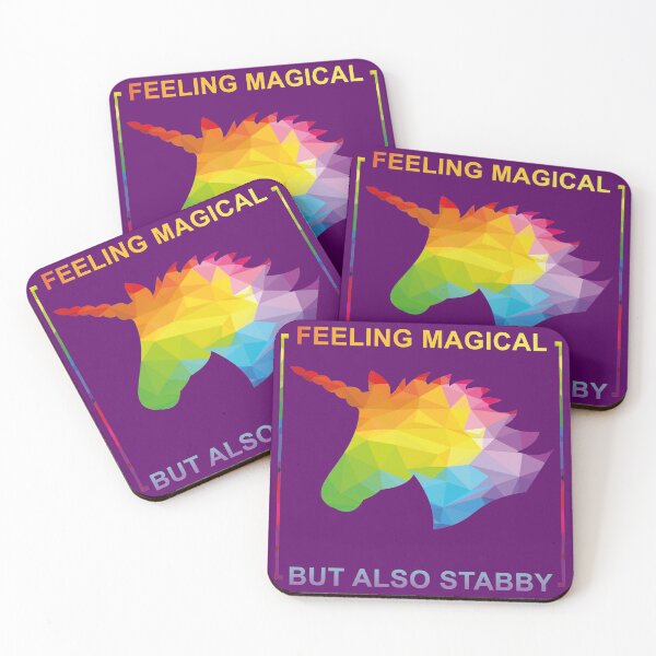 Artikelvorschau, Ich fühle mich magisch, aber auch Stabby Unicorn Rainbow entworfen und verkauft von Dream-bubble.