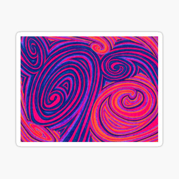 Item preview, Twisted Topography, Abstract Colorful Swirls, Ink Art by Courtney Hatcher designed and sold by cghatcherart.