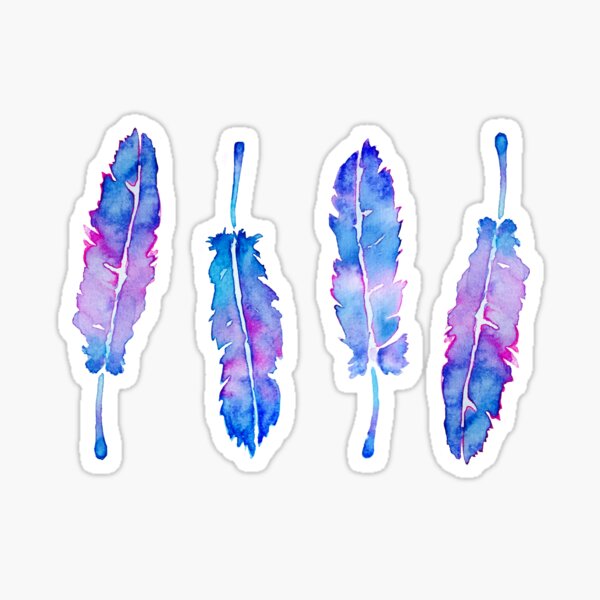 Blue Feathers Sticker