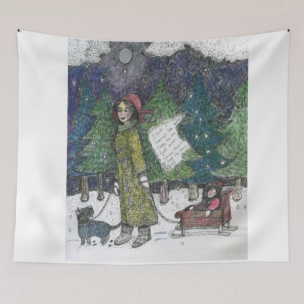 Item preview, The sled ride, winter holiday, Christmas, Yule,  designed and sold by lydiaknoxart.