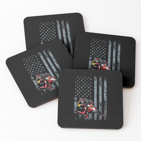 Item preview, Snowmobile Camo USA American Flag Winter Sports designed and sold by Dressed For  Duty.