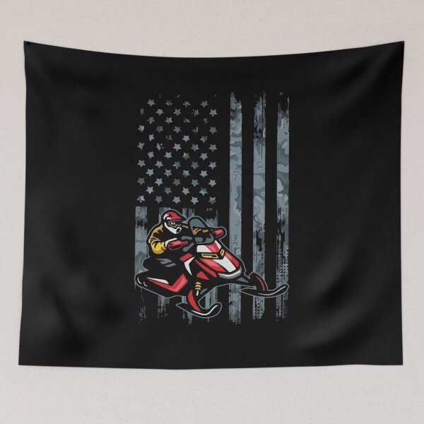 Item preview, Snowmobile Camo USA American Flag Winter Sports designed and sold by Dressed For  Duty.