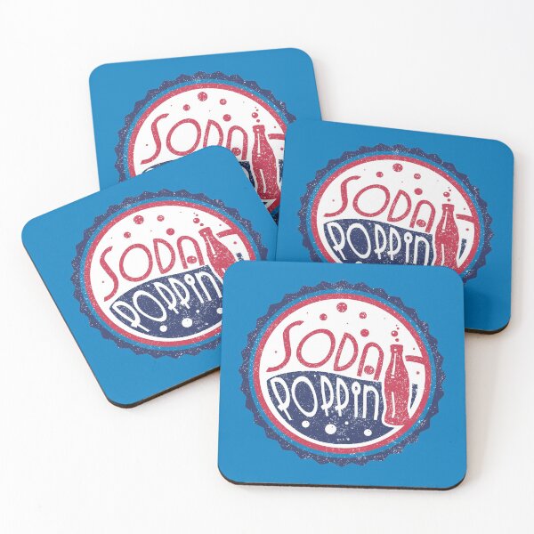 Item preview, Sodapoppin Retro Soda Pop Bottle Cap Vintage Distressed Red Blue Design designed and sold by Sunny Collections.