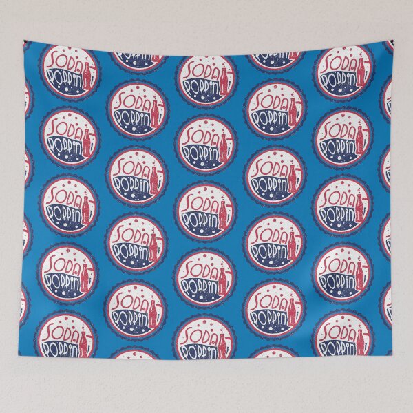 Item preview, Sodapoppin Retro Soda Pop Bottle Cap Vintage Distressed Red Blue Design designed and sold by Sunny Collections.