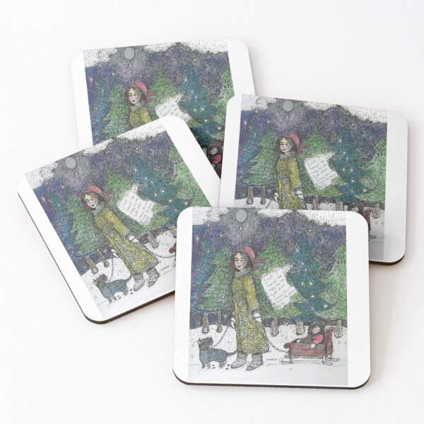 Item preview, The sled ride, winter holiday, Christmas, Yule,  designed and sold by lydiaknoxart.