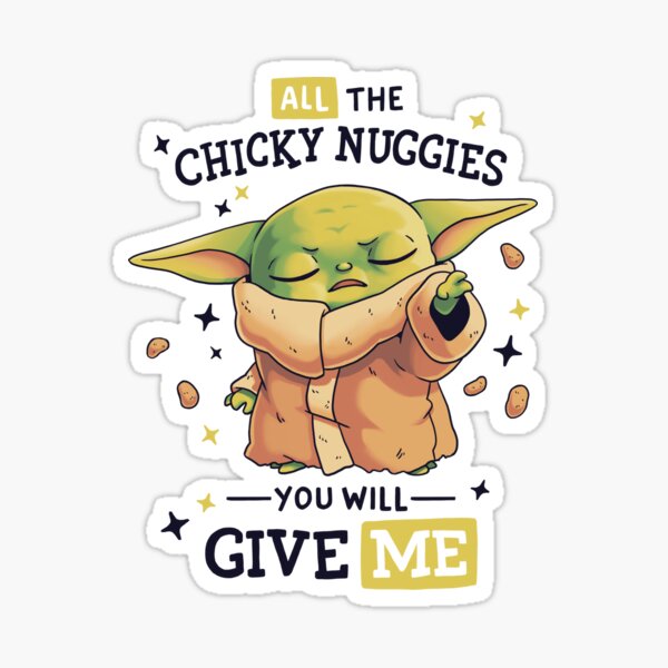 Chicky Nuggies Master Cute Baby Alien Geek Sci Fi Sticker By Geekydog Redbubble