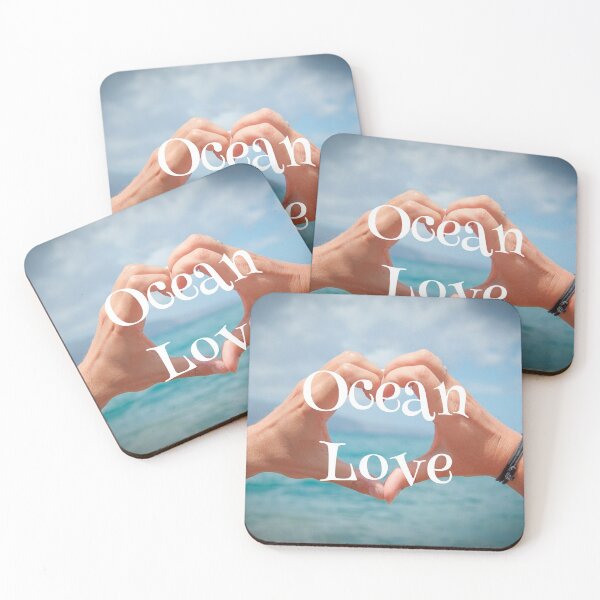Item preview, Filtered Ocean photo with heart hands designed and sold by janraydesigns.