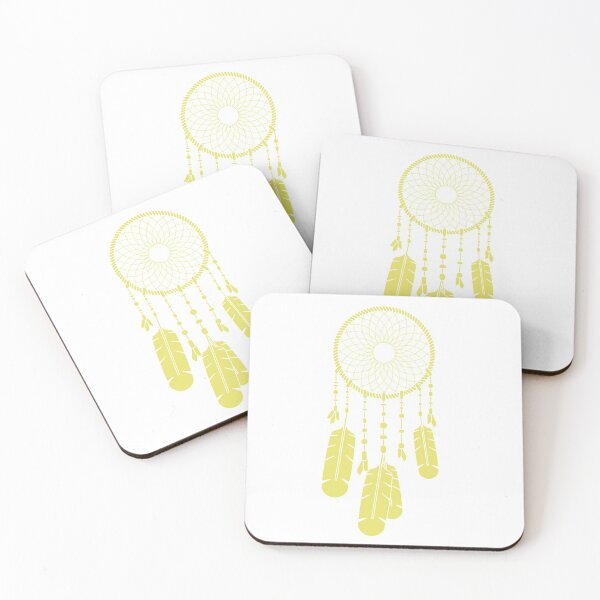 Item preview, Yellow round circle dream catcher with big feathers  designed and sold by Vipstride  Services.