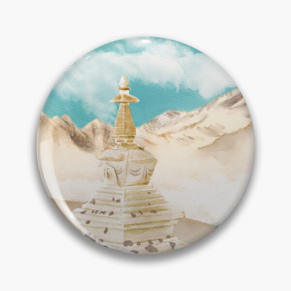 Item preview, Watercolor Illustration of Meili Snow Mountain Kawagebo Peak among the clouds designed and sold by iswenyi.