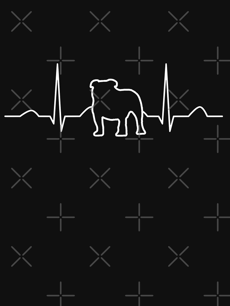 Bulldog Heartbeat Design Dog Lovers by NextLVLShirts