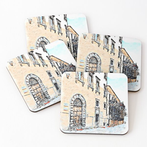 Item preview, L'Aquila: street and building with scaffoldings designed and sold by Giuseppe Cocco.