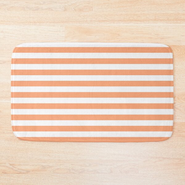 Item preview, Cantaloupe and White Thin Horizontal Stripes designed and sold by ColorObsession.
