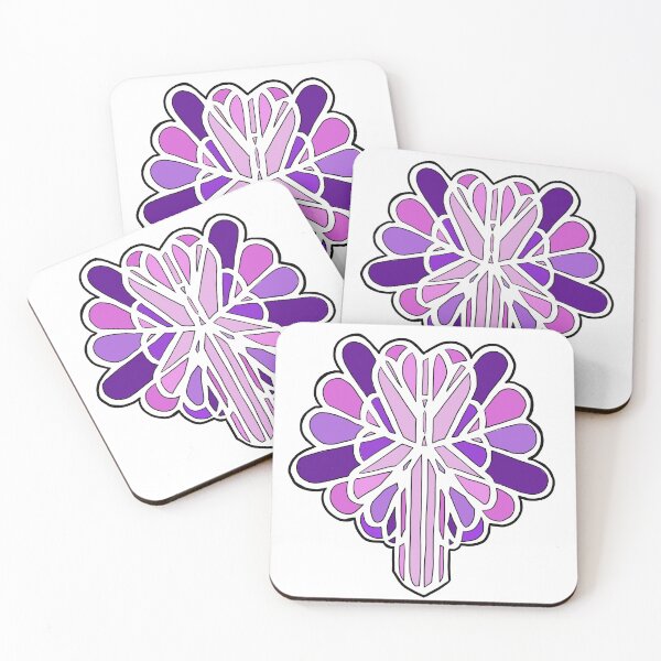 Item preview, Repeated Hearts pink/purple designed and sold by NeedlingGod.