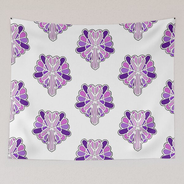 Item preview, Repeated Hearts pink/purple designed and sold by NeedlingGod.