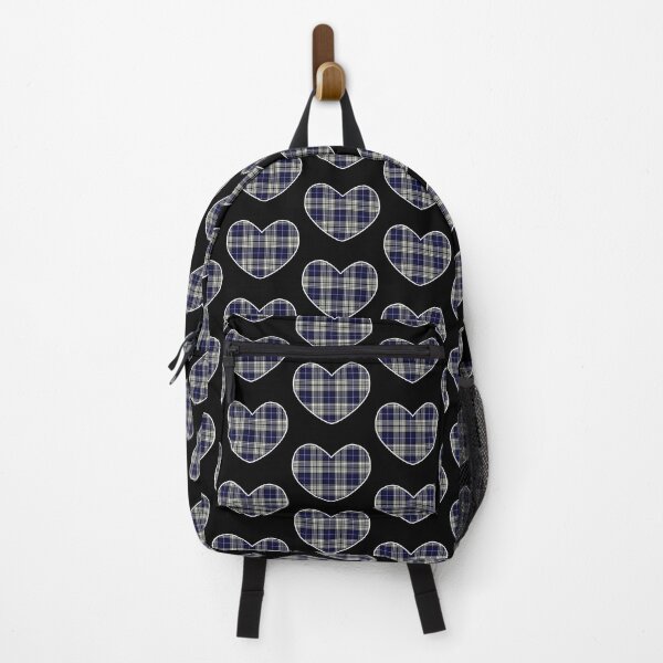 Item preview, Napier Tartan Heart | Modern | Cute Blue Tartan on Black designed and sold by cutetartanshop.