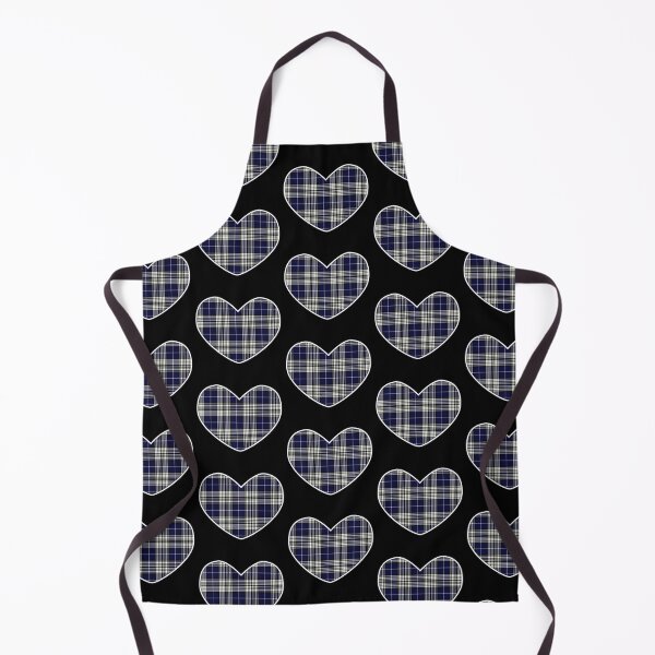Item preview, Napier Tartan Heart | Modern | Cute Blue Tartan on Black designed and sold by cutetartanshop.