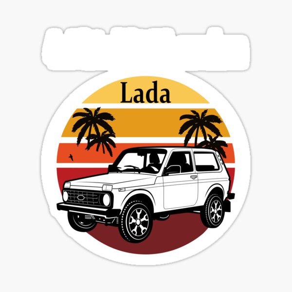 Lada Niva 4x4 Made in Russia Retro Car Lover Sticker by kurasudigi