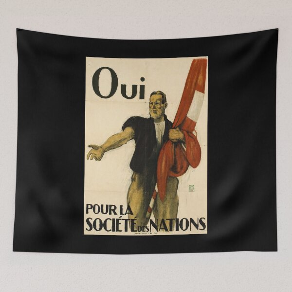 Item preview, retro oui pour la societe des nations  vintage reclame designed and sold by CorasPosters.