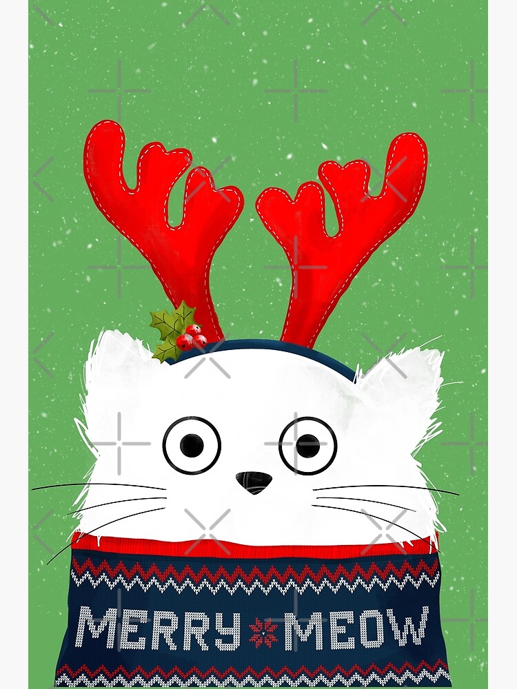 Christmas Reindeer Cat by Doozal