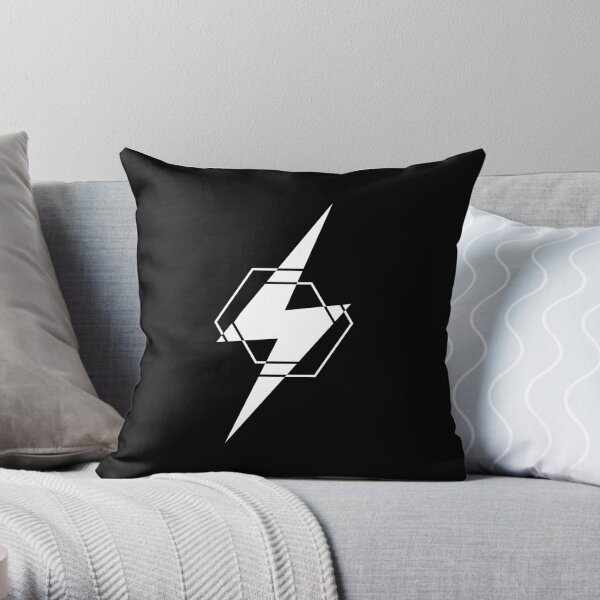 LM White Lighting Bolt Throw Pillow