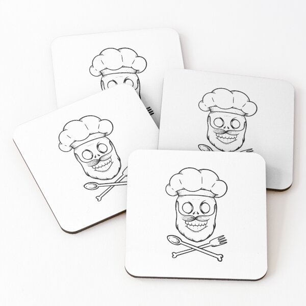 Item preview, Hipster chef skull designed and sold by DerSenat.