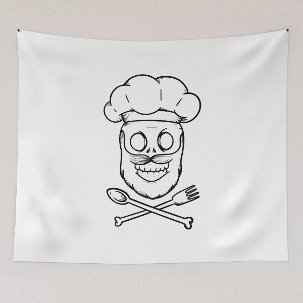 Item preview, Hipster chef skull designed and sold by DerSenat.
