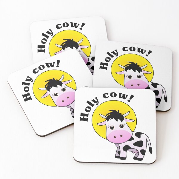 Item preview, "Holy cow!" Shocked Kawaii Cow designed and sold by Happy Puppy Print On Demand.
