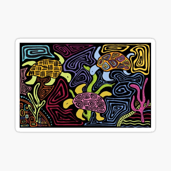 Vista previa del artículo con la obra «Tortugas Mola - Coloridas», diseñado y vendido por VeronArtLab.