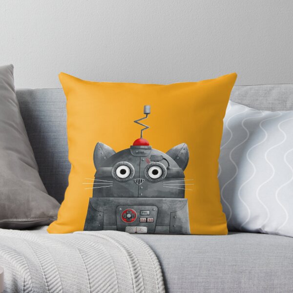 Cat Robot - C.A.T. Throw Pillow
