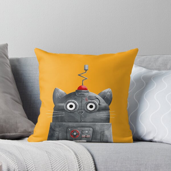 Cat Robot - C.A.T. Throw Pillow