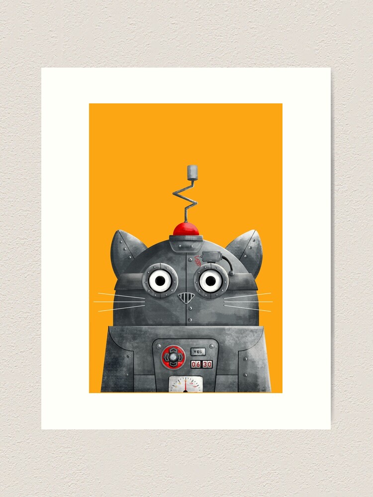 Thumbnail 2 of 3, Art Print, Cat Robot - C.A.T. designed and sold by Doozal.