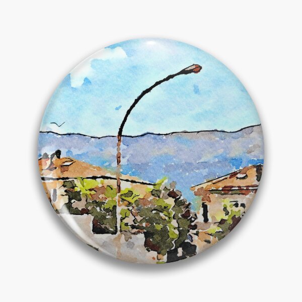 Item preview, L'Aquila: lampost with buildings and mountains designed and sold by Giuseppe Cocco.