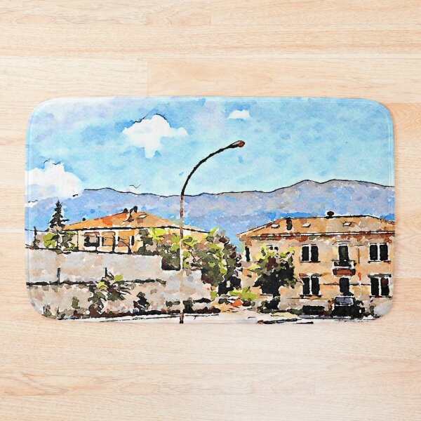Item preview, L'Aquila: lampost with buildings and mountains designed and sold by Giuseppe Cocco.