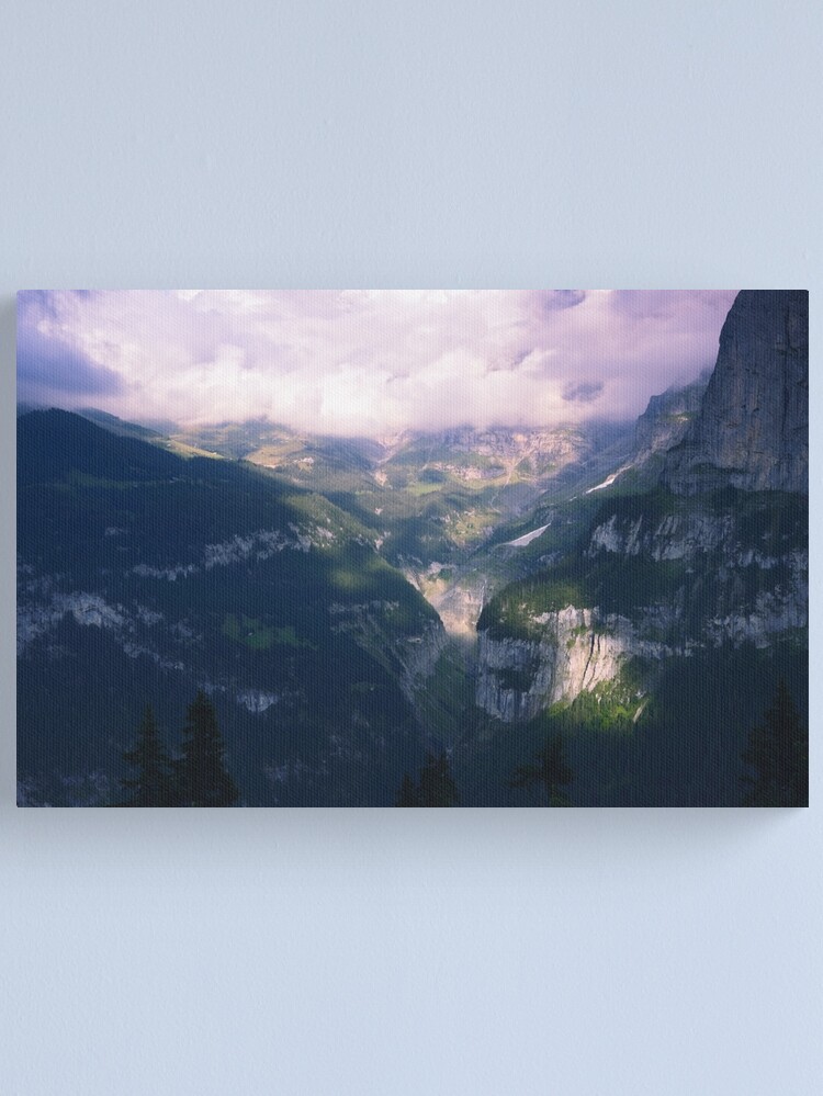 Thumbnail 1 of 3, Canvas Print, Lilac Sunset in the Mountains designed and sold by Mallorn.