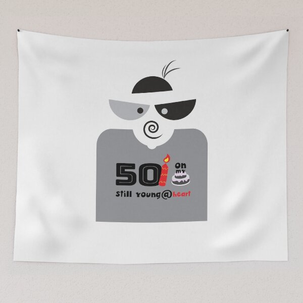 Item preview, Funny Milestone 50th Birthday still young@heart Gift Grey designed and sold by James-Kaft.