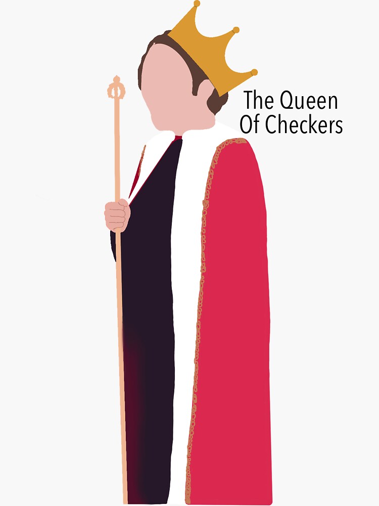 "The Queen Of Checkers" Sticker by kingsley03 Redbubble
