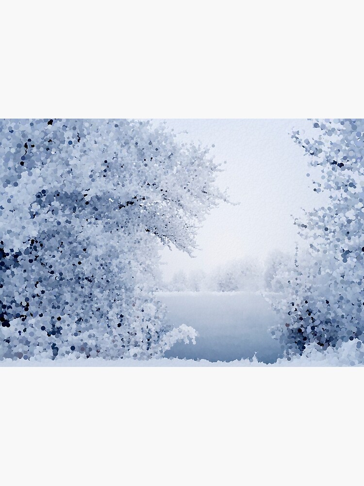 Snowy Wooded Landscape by MathenaArt