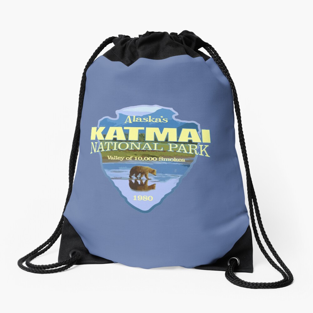 Katmai National Park (arrowhead) Drawstring Bag