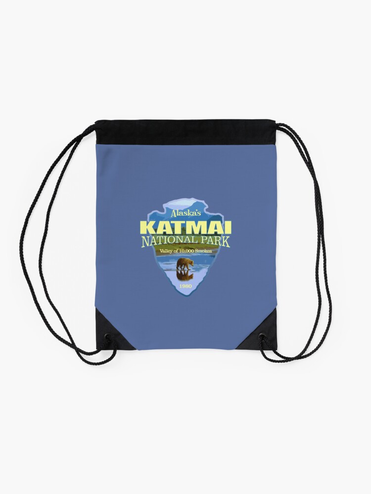 Alternate view of Katmai National Park (arrowhead) Drawstring Bag