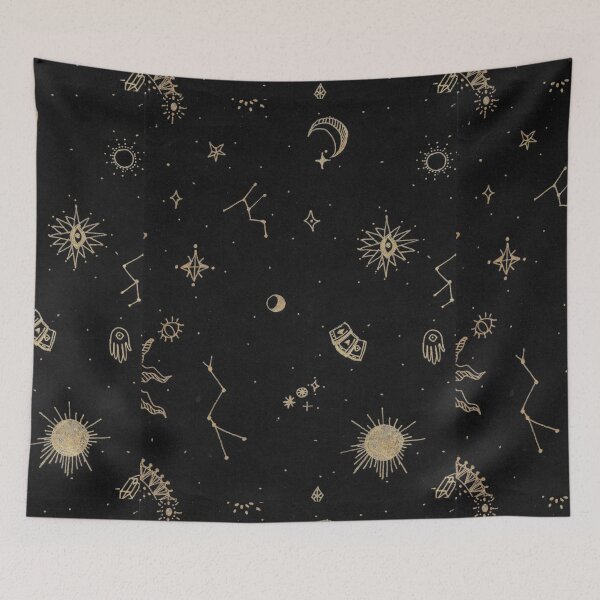 Item preview, Gold and black witchy pattern designed and sold by MagicPlumeria.