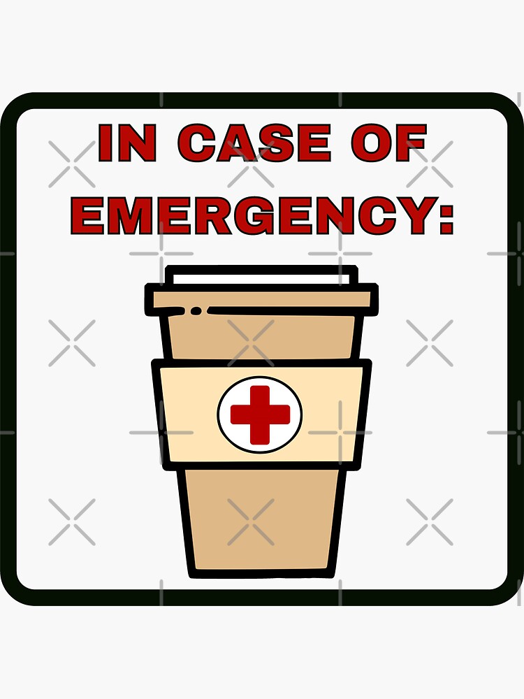 "Emergency coffee" Sticker by Feyart Redbubble