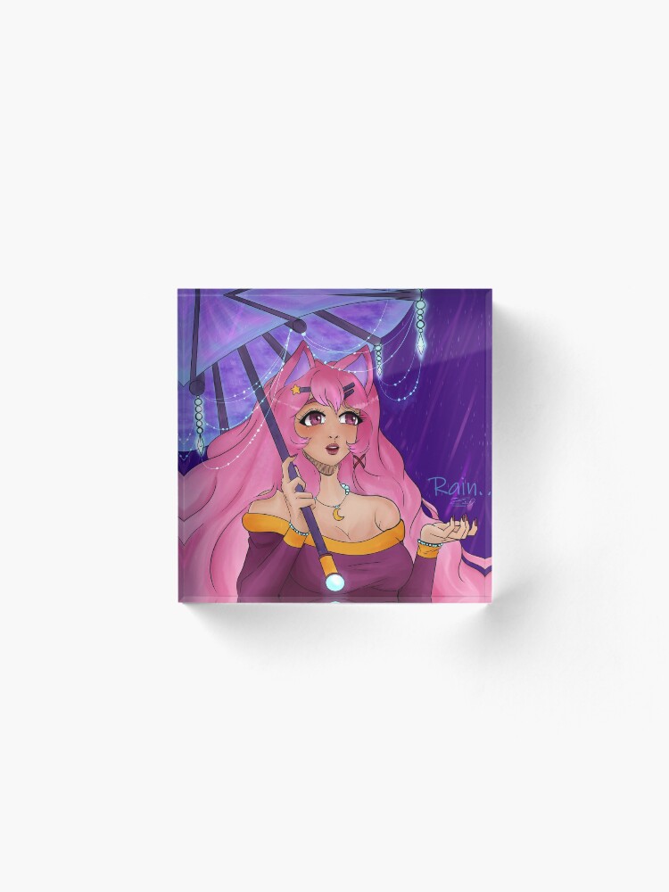 Alternate view of Magical Rain Acrylic Block