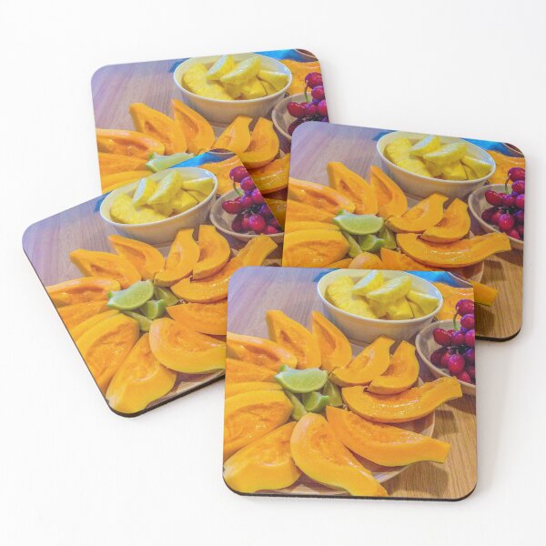 Item preview, Bowl of Fruits on Dining Table Papaya, Pineapple and Grapes designed and sold by cool-merch.
