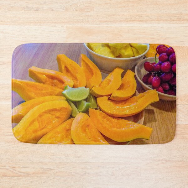 Item preview, Bowl of Fruits on Dining Table Papaya, Pineapple and Grapes designed and sold by cool-merch.